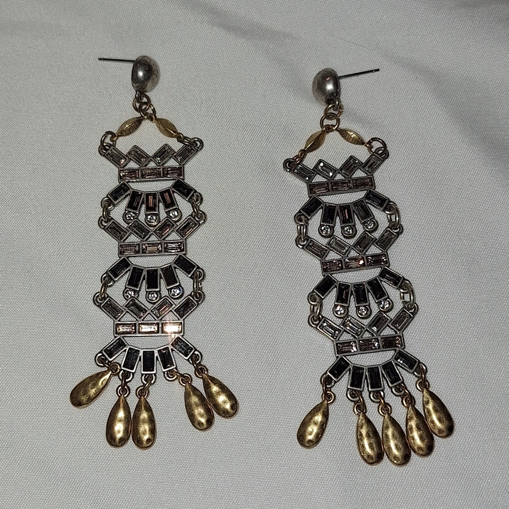 Art Deco crystal statement earrings
